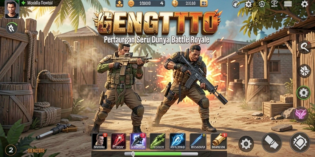 Gameplay GENGTOTO yang intens dan mendebarkan dalam Battle Royale.
