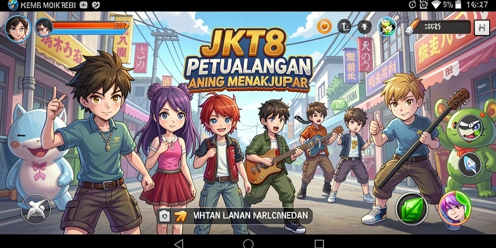Tampilan gameplay yang memukau dari JKT8 dengan karakter anime.