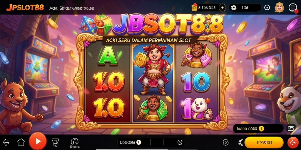 Tampilan gameplay mendebarkan dalam JPSLOT88 dengan putaran slot yang seru.