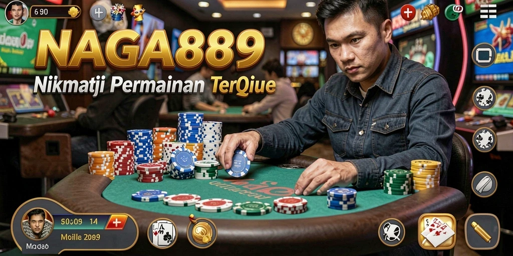 Screenshot NAGA889 menampilkan aksi permainan QiuQiu yang mendebarkan.