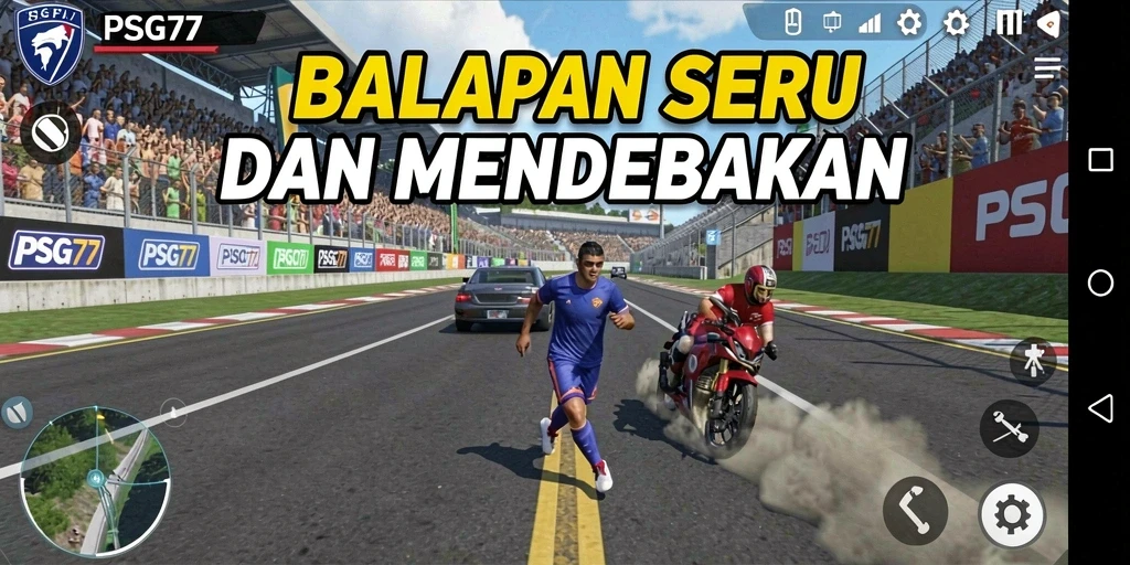 Tampilan gameplay balapan seru di PSG77.