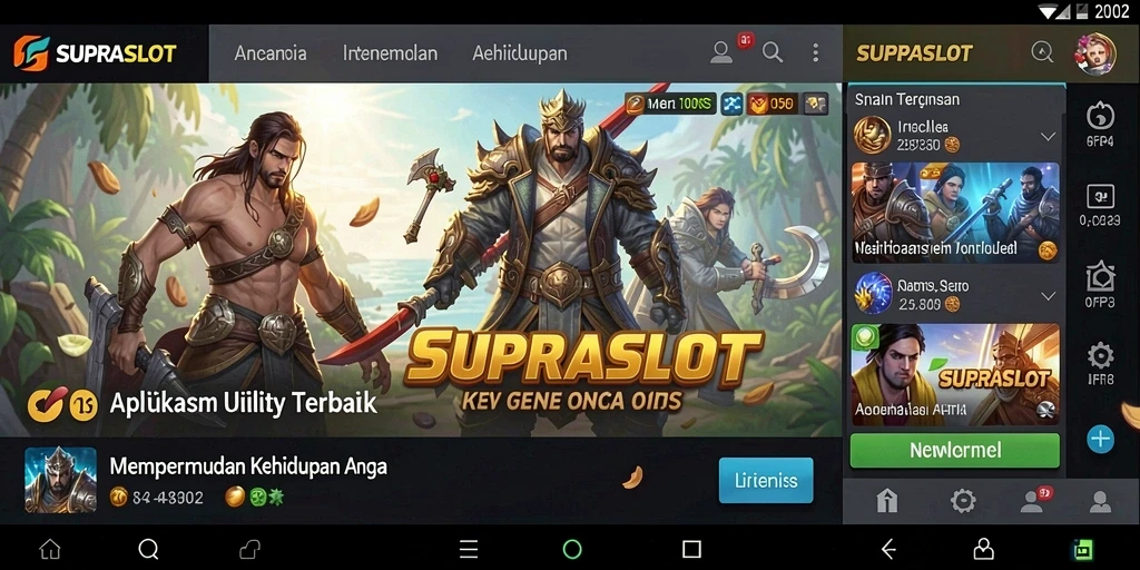 Tampilan antarmuka aplikasi SUPRASLOT yang intuitif dan praktis.