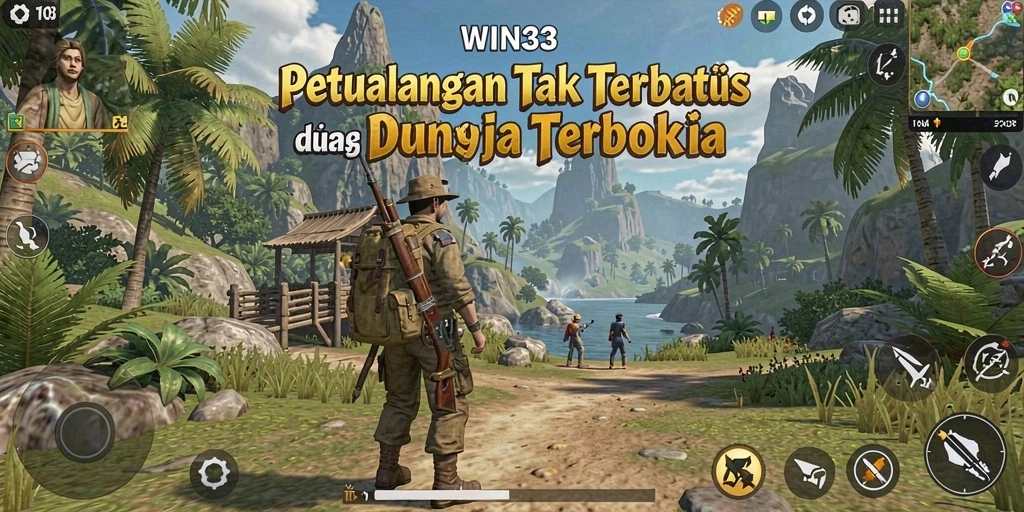 Tangkapan layar yang menunjukkan petualangan mendebarkan di dunia terbuka WIN33.