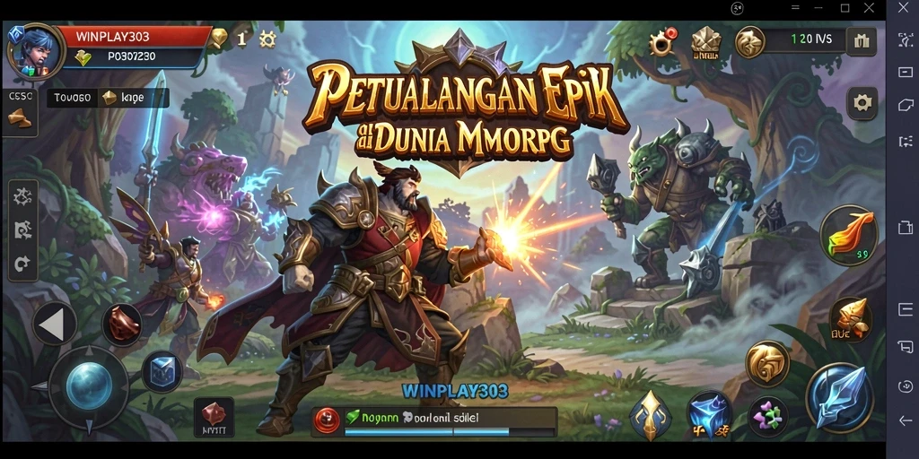 Tampilan gameplay <strong>WINPLAY303</strong> yang menakjubkan dalam aksi petualangan MMORPG.