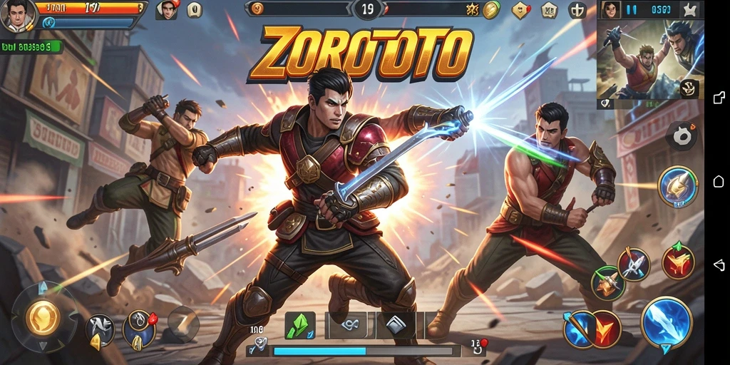 Gameplay ZOROTOTO yang menegangkan dan penuh aksi.
